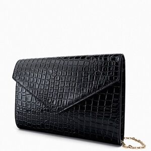 Zara large croc clutch. NWOT.